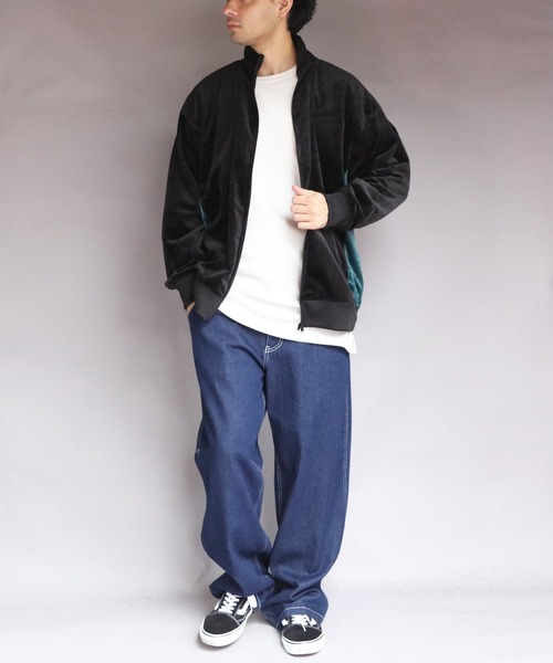 ８(eight)（エイト）の「ベロア切替トラックジャケット（ブルゾン・メンズ・スミクロ/グリーン系その他/ブラック/ナチュラル・MEDIUM/X-LARGE/LARGE）」の10枚目の写真