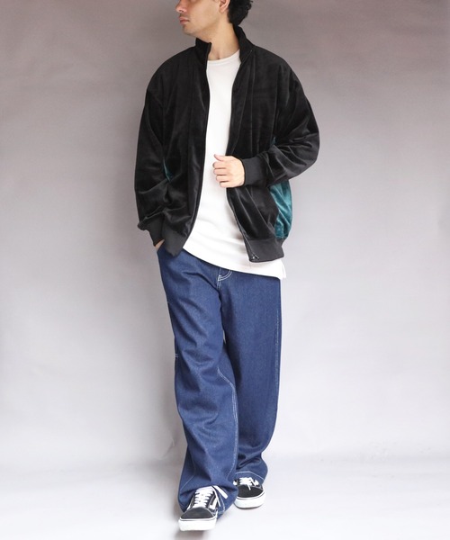８(eight)（エイト）の「ベロア切替トラックジャケット（ブルゾン・メンズ・スミクロ/グリーン系その他/ブラック/ナチュラル・MEDIUM/X-LARGE/LARGE）」の11枚目の写真