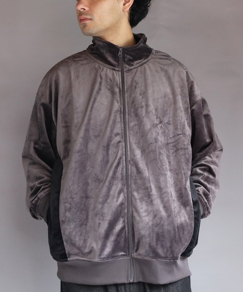 ８(eight)（エイト）の「ベロア切替トラックジャケット（ブルゾン・メンズ・スミクロ/グリーン系その他/ブラック/ナチュラル・MEDIUM/X-LARGE/LARGE）」の14枚目の写真
