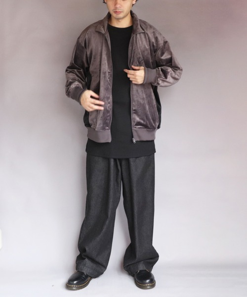 ８(eight)（エイト）の「ベロア切替トラックジャケット（ブルゾン・メンズ・スミクロ/グリーン系その他/ブラック/ナチュラル・MEDIUM/X-LARGE/LARGE）」の17枚目の写真