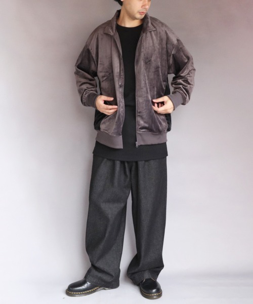 ８(eight)（エイト）の「ベロア切替トラックジャケット（ブルゾン・メンズ・スミクロ/グリーン系その他/ブラック/ナチュラル・MEDIUM/X-LARGE/LARGE）」の18枚目の写真