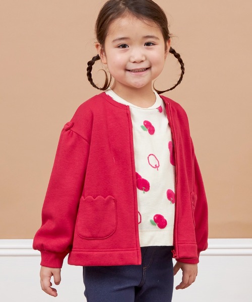 KP（ケーピー）の「スカラップポケット裏シャギージップアップ(90～140)（その他トップス・キッズ・レッド/ブラック/オートミール・90cm/100cm/110cm/120cm/130cm/140cm）」の3枚目の写真