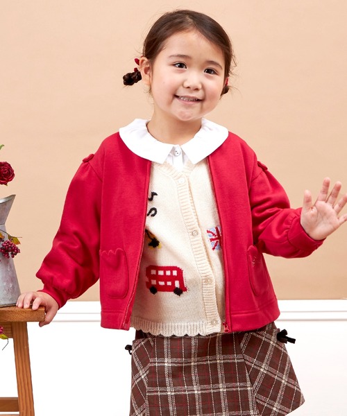 KP（ケーピー）の「スカラップポケット裏シャギージップアップ(90～140)（その他トップス・キッズ・レッド/ブラック/オートミール・90cm/100cm/110cm/120cm/130cm/140cm）」の8枚目の写真