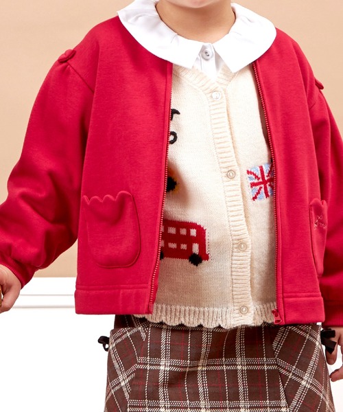 KP（ケーピー）の「スカラップポケット裏シャギージップアップ(90～140)（その他トップス・キッズ・レッド/ブラック/オートミール・90cm/100cm/110cm/120cm/130cm/140cm）」の9枚目の写真