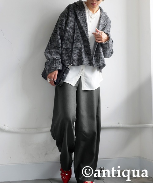 antiqua(アンティカ)の「カーブパンツ(その他パンツ・レディース・グリーン系その他/グレー/ブラック・R/P)」の11枚目の写真