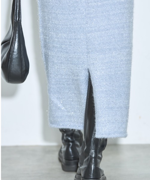 leimn（レイムン）の「シャギーラメニットスカート（スカート・レディース・ライトグレー/ブラック・M）」の13枚目の写真