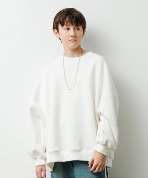 GLAZOS(グラソス)の「【大人向けサイズあり】【あったか】裏起毛・ネックレス付きトレーナー(スウェット・キッズ・ブラック/ホワイト・S/M/L/LL)」の1枚目の写真