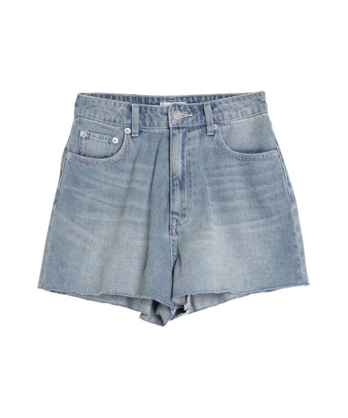 EVRIS(エヴリス)の「BASICデニムハイウエストショートパンツ(デニムパンツ・レディース・ブルー/ブラック・SMALL/MEDIUM)」の3枚目の写真