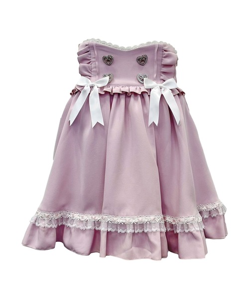 【❤︎様】フリル付きハートビジュー ピンクスカート キラキラビジューハートフリルスカート – レディース