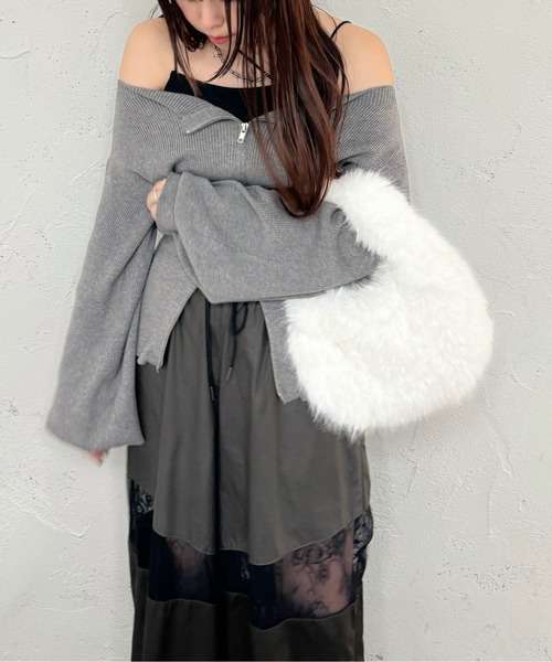 kutir（クティール）の「kutirlune／ファーバッグ（ハンドバッグ・レディース・グリーン/ライトグレー/ピンク/ブラウン/ベージュ/オフホワイト/ブルー/ブラック・FREE）」の18枚目の写真