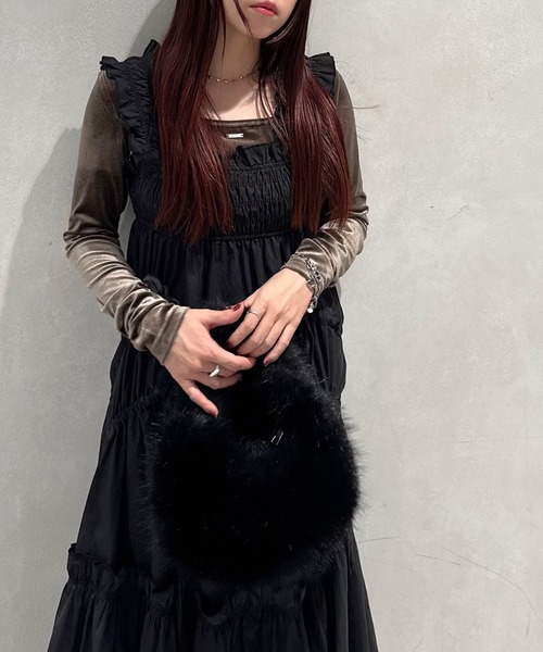 kutir（クティール）の「kutirlune／ファーバッグ（ハンドバッグ・レディース・グリーン/ライトグレー/ピンク/ブラウン/ベージュ/オフホワイト/ブルー/ブラック・FREE）」の15枚目の写真