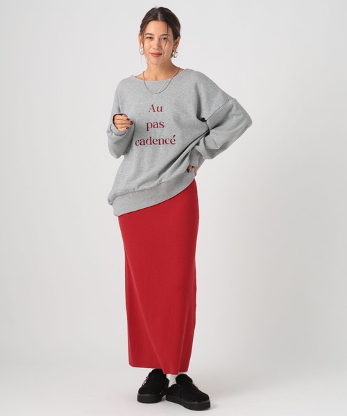 BAYFLOW（ベイフロー）の「[程よい肉感の裏毛素材]カットオフネック刺繍プルオーバー（スウェット・レディース・グレー/オフホワイト/チャコール・FREE）」の21枚目の写真