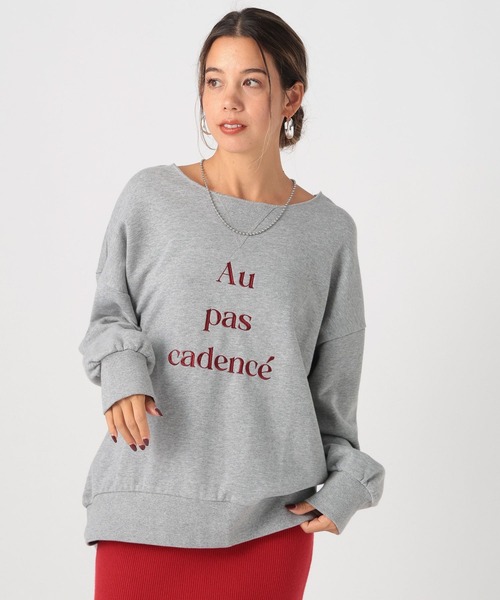 BAYFLOW（ベイフロー）の「[程よい肉感の裏毛素材]カットオフネック刺繍プルオーバー（スウェット・レディース・グレー/オフホワイト/チャコール・FREE）」の22枚目の写真