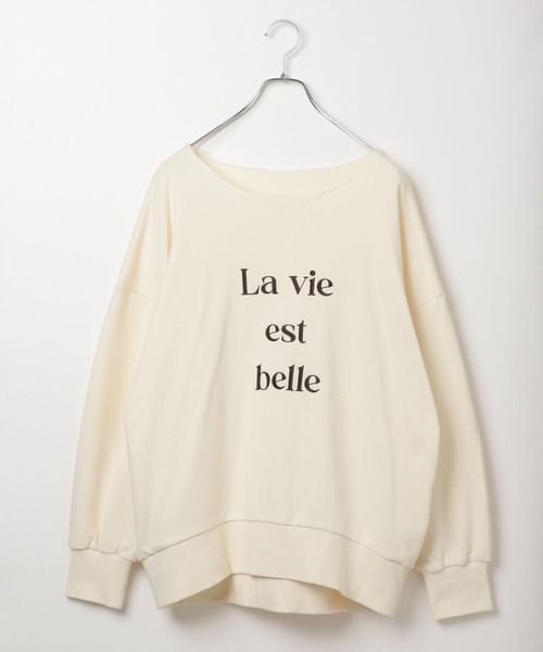 BAYFLOW（ベイフロー）の「[程よい肉感の裏毛素材]カットオフネック刺繍プルオーバー（スウェット・レディース・グレー/オフホワイト/チャコール・FREE）」の15枚目の写真