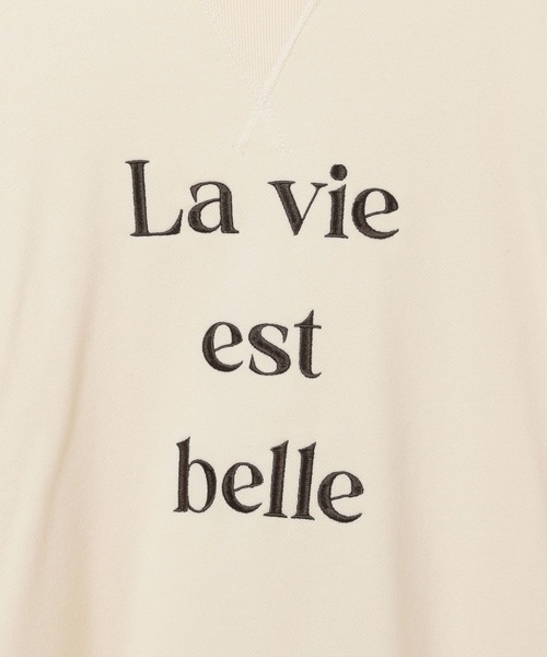 BAYFLOW（ベイフロー）の「[程よい肉感の裏毛素材]カットオフネック刺繍プルオーバー（スウェット・レディース・グレー/オフホワイト/チャコール・FREE）」の17枚目の写真