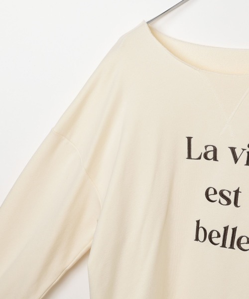 BAYFLOW（ベイフロー）の「[程よい肉感の裏毛素材]カットオフネック刺繍プルオーバー（スウェット・レディース・グレー/オフホワイト/チャコール・FREE）」の18枚目の写真