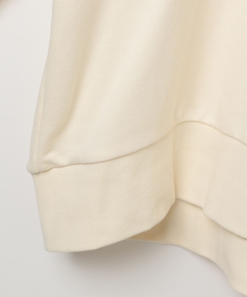 新品☆完売☆BAYFLOW ベイフロー 潮加工 ピグメントカットツイルパンツ スリム スウェット M ネイビー セール[程よい肉感の裏毛素材]カットオフネック刺繍プルオーバー