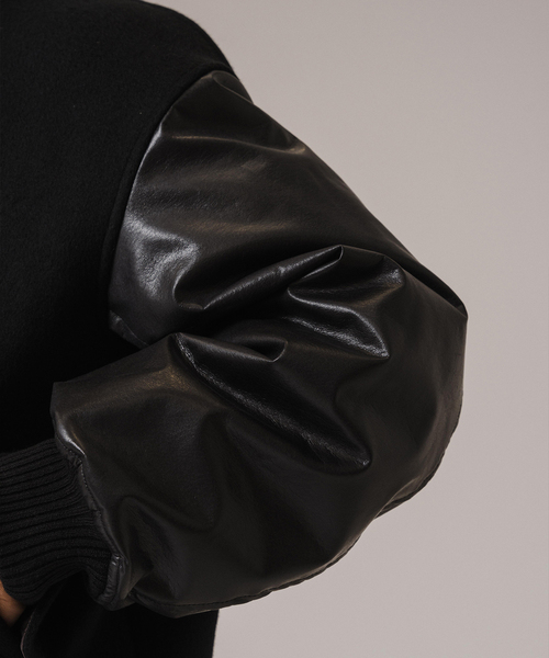 EDIFICE LA BOUCLE(エディフィスラブークル)の「LA BOUCLE (ラブークル) HEAVY BEAVER BOMBER JKT(スタジャン・メンズ・ブラック/ネイビー・2/3)」の13枚目の写真