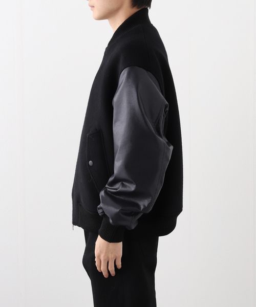 EDIFICE LA BOUCLE(エディフィスラブークル)の「LA BOUCLE (ラブークル) HEAVY BEAVER BOMBER JKT(スタジャン・メンズ・ブラック/ネイビー・2/3)」の18枚目の写真