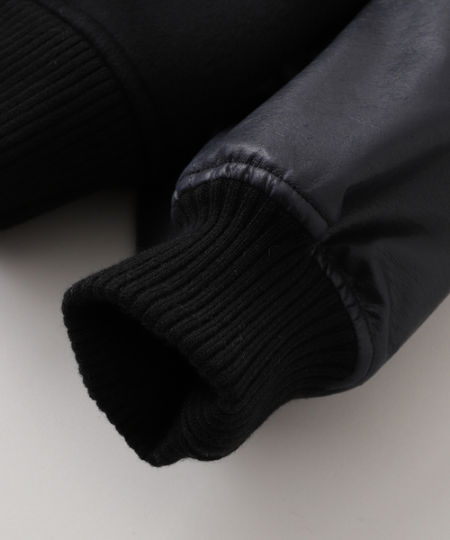 EDIFICE LA BOUCLE(エディフィスラブークル)の「LA BOUCLE (ラブークル) HEAVY BEAVER BOMBER JKT(スタジャン・メンズ・ブラック/ネイビー・2/3)」の22枚目の写真