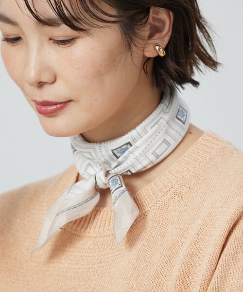 セール】azulejoスクエアプリント スカーフ（バンダナ/スカーフ）｜J