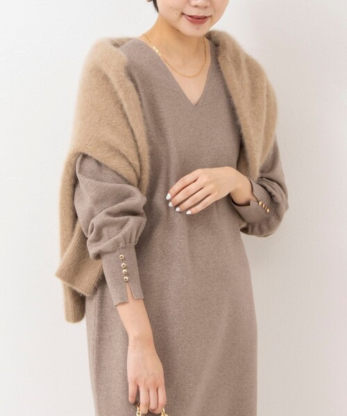 《手洗い可能》ラメ総針Vネックコクーンワンピース（ワンピース）｜NOLLEY'S Sophi（ノーリーズソフィ）