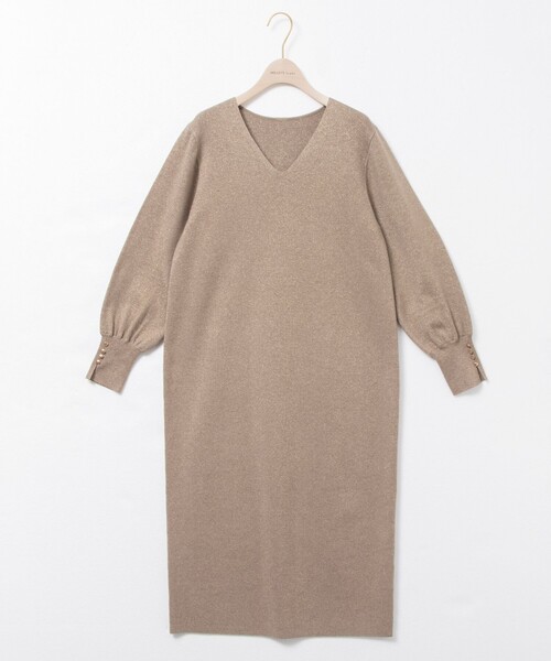 《手洗い可能》ラメ総針Vネックコクーンワンピース（ワンピース）｜NOLLEY'S Sophi（ノーリーズソフィ）