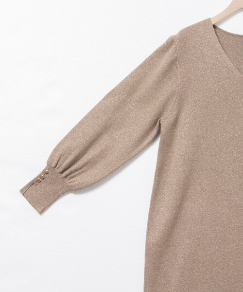 《手洗い可能》ラメ総針Vネックコクーンワンピース（ワンピース）｜NOLLEY'S Sophi（ノーリーズソフィ）