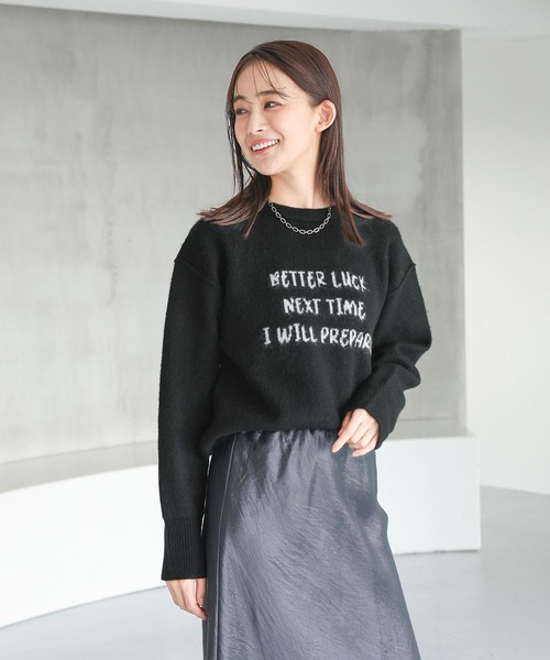 GLOBAL WORK(グローバルワーク)の「フワフワHugmeロゴプルオーバー/147156(ニット/セーター・レディース・ライトイエロー/ブルー/ブラック/モカ/ライトグレー・SHORT/REGULAR)」の21枚目の写真