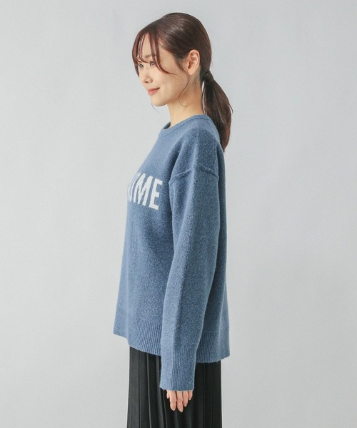 GLOBAL WORK(グローバルワーク)の「フワフワHugmeロゴプルオーバー/147156(ニット/セーター・レディース・ライトイエロー/ブルー/ブラック/モカ/ライトグレー・SHORT/REGULAR)」の8枚目の写真