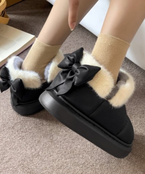 Vipoa（ヴィポア）の「バッグリボンムートンブーツ（ブーツ・レディース・ブラウン/ブラック/アイボリー・SMALL/MEDIUM/LARGE）」の18枚目の写真