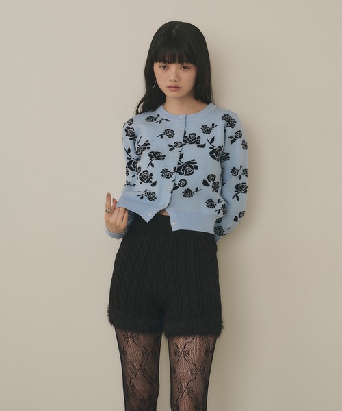 45R ジャガードニットボレロ 45Rハンドニットのボレロ（インディゴ）: WOMEN｜45R