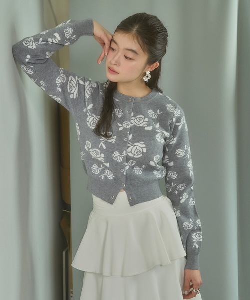 TTT_MSW フラワージャガードニットカーディガン 22SS TTT MSW(ティーモダンストリートウエア) 「Flower Jacquard Knit