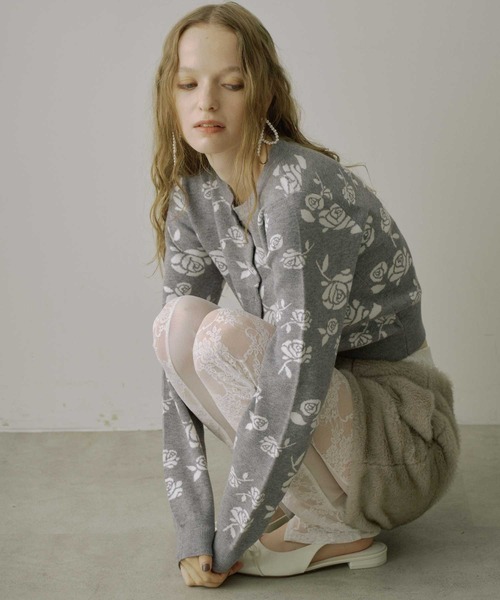 マチャット machatt フラワージャガードカーディガン 完売/美品】machatt フラワージャガードカーディガン&スリーブレスニット