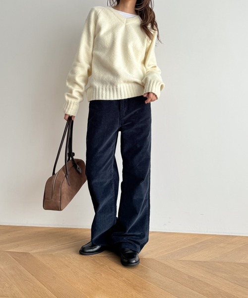 CANAL JEAN（キャナルジーン）の「El mar　コーデュロイストレートパンツ（その他パンツ・レディース・ブラウン/ネイビー/クリーム・SMALL/MEDIUM）」の6枚目の写真