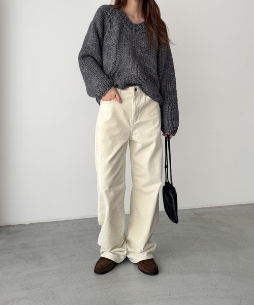 CANAL JEAN（キャナルジーン）の「El mar　コーデュロイストレートパンツ（その他パンツ・レディース・ブラウン/ネイビー/クリーム・SMALL/MEDIUM）」の19枚目の写真