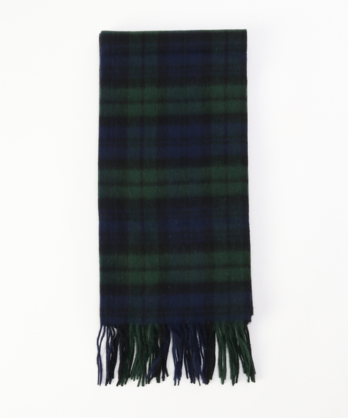 TWEED MILL（ツイードミル）の「TWEEDMILL / ツイードミル Lamds Wool Check Stole（マフラー・メンズ・サックスブルー/イエロー/ネイビー/ブラウン/ホワイト/ブルー/チャコールグレー/グレー・FREE）」の5枚目の写真