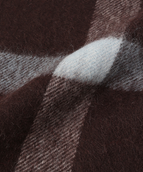 TWEED MILL（ツイードミル）の「TWEEDMILL / ツイードミル Lamds Wool Check Stole（マフラー・メンズ・サックスブルー/イエロー/ネイビー/ブラウン/ホワイト/ブルー/チャコールグレー/グレー・FREE）」の17枚目の写真