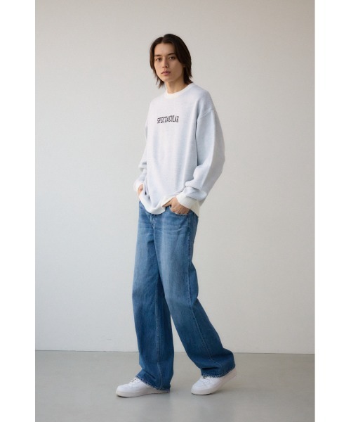 AZUL by moussy(アズールバイマウジー)の「ロゴジャガードニット(ニット/セーター・メンズ・ブラック/ブルー/グレー/ホワイト/ライム/ライトパープル・MEDIUM/LARGE)」の9枚目の写真