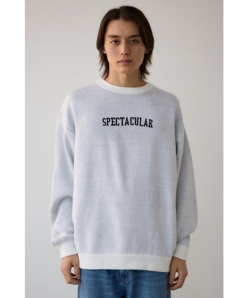 AZUL by moussy(アズールバイマウジー)の「ロゴジャガードニット(ニット/セーター・メンズ・ブラック/ブルー/グレー/ホワイト/ライム/ライトパープル・MEDIUM/LARGE)」の10枚目の写真