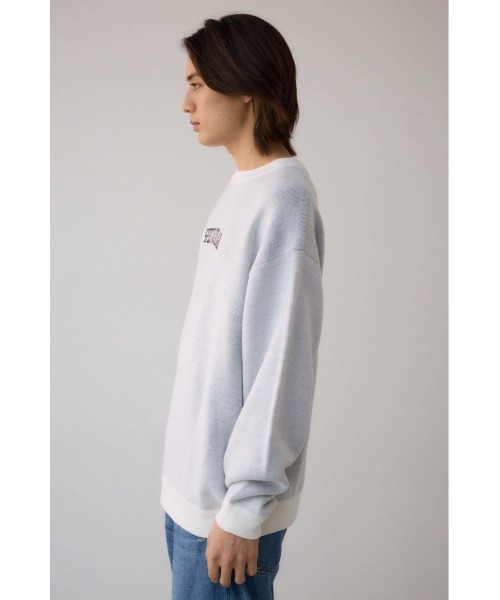 AZUL by moussy(アズールバイマウジー)の「ロゴジャガードニット(ニット/セーター・メンズ・ブラック/ブルー/グレー/ホワイト/ライム/ライトパープル・MEDIUM/LARGE)」の11枚目の写真