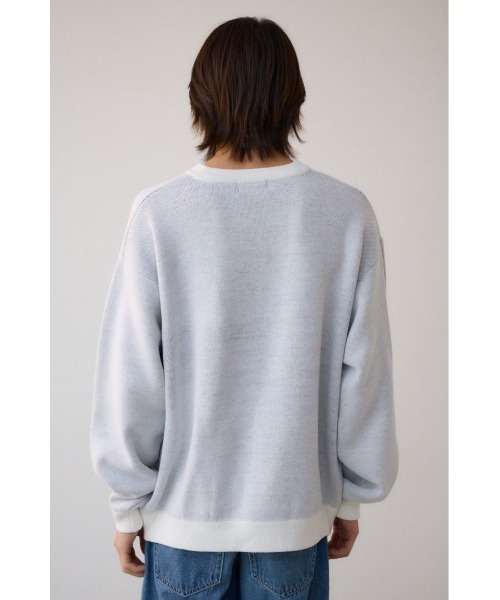 AZUL by moussy(アズールバイマウジー)の「ロゴジャガードニット(ニット/セーター・メンズ・ブラック/ブルー/グレー/ホワイト/ライム/ライトパープル・MEDIUM/LARGE)」の12枚目の写真