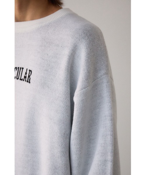 AZUL by moussy(アズールバイマウジー)の「ロゴジャガードニット(ニット/セーター・メンズ・ブラック/ブルー/グレー/ホワイト/ライム/ライトパープル・MEDIUM/LARGE)」の15枚目の写真