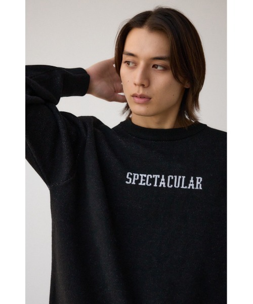 AZUL by moussy(アズールバイマウジー)の「ロゴジャガードニット(ニット/セーター・メンズ・ブラック/ブルー/グレー/ホワイト/ライム/ライトパープル・MEDIUM/LARGE)」の18枚目の写真