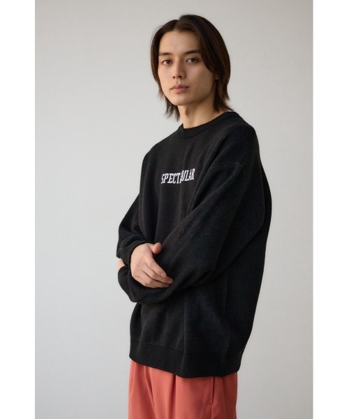 AZUL by moussy(アズールバイマウジー)の「ロゴジャガードニット(ニット/セーター・メンズ・ブラック/ブルー/グレー/ホワイト/ライム/ライトパープル・MEDIUM/LARGE)」の19枚目の写真