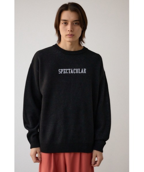 AZUL by moussy(アズールバイマウジー)の「ロゴジャガードニット(ニット/セーター・メンズ・ブラック/ブルー/グレー/ホワイト/ライム/ライトパープル・MEDIUM/LARGE)」の21枚目の写真