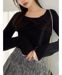 RESEXXY | ツイストリボンニットトップス(ニット/セーター)