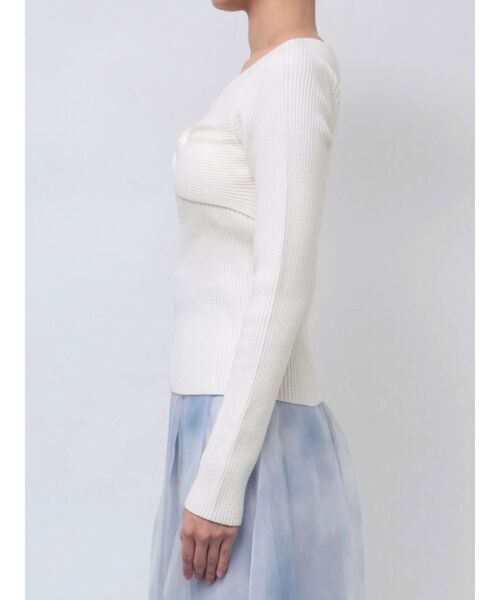 RESEXXY（リゼクシー）の「ツイストリボンニットトップス（ニット/セーター・レディース・ブラック/ピンク/ホワイト・FREE）」の15枚目の写真