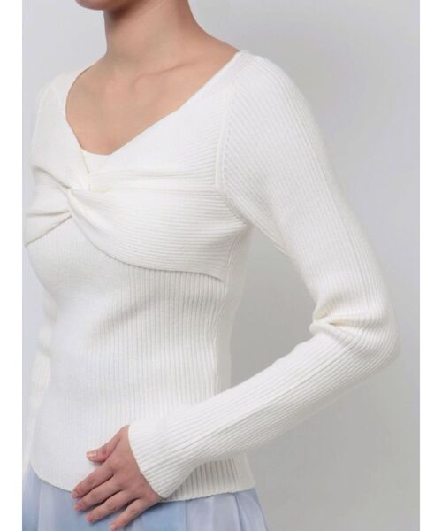 RESEXXY（リゼクシー）の「ツイストリボンニットトップス（ニット/セーター・レディース・ブラック/ピンク/ホワイト・FREE）」の18枚目の写真