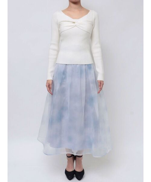 RESEXXY（リゼクシー）の「ツイストリボンニットトップス（ニット/セーター・レディース・ブラック/ピンク/ホワイト・FREE）」の21枚目の写真